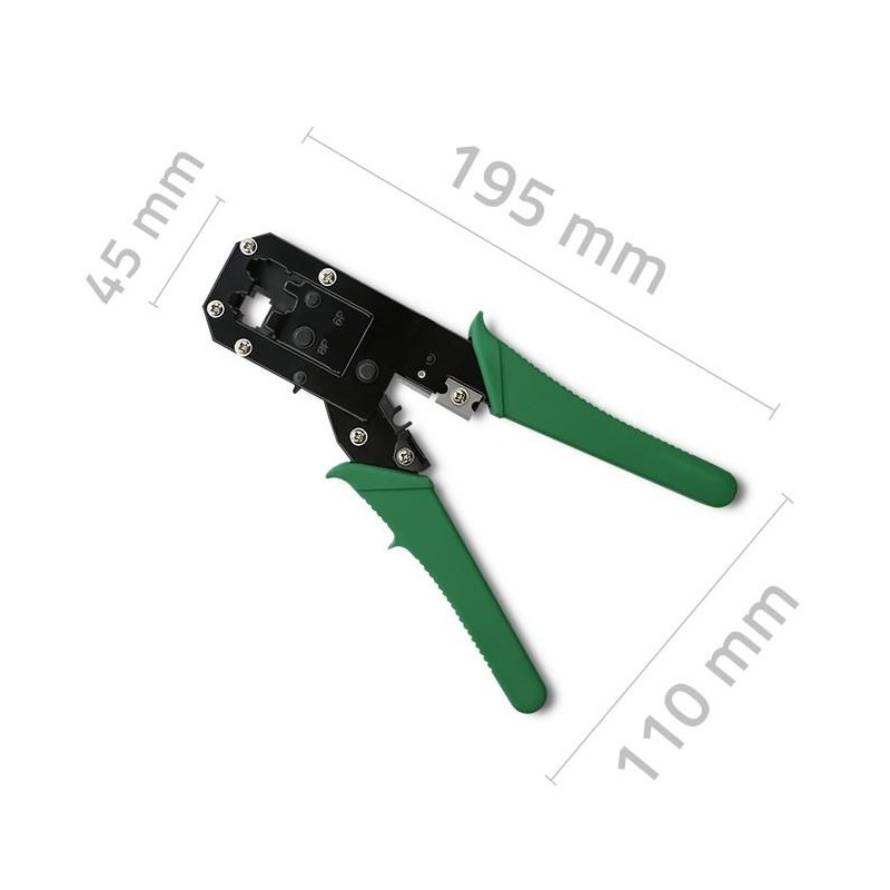 Zaciskarka Qoltec modułowa do cięcia i zaciskania kabli Ethernet 8P 6P 4P