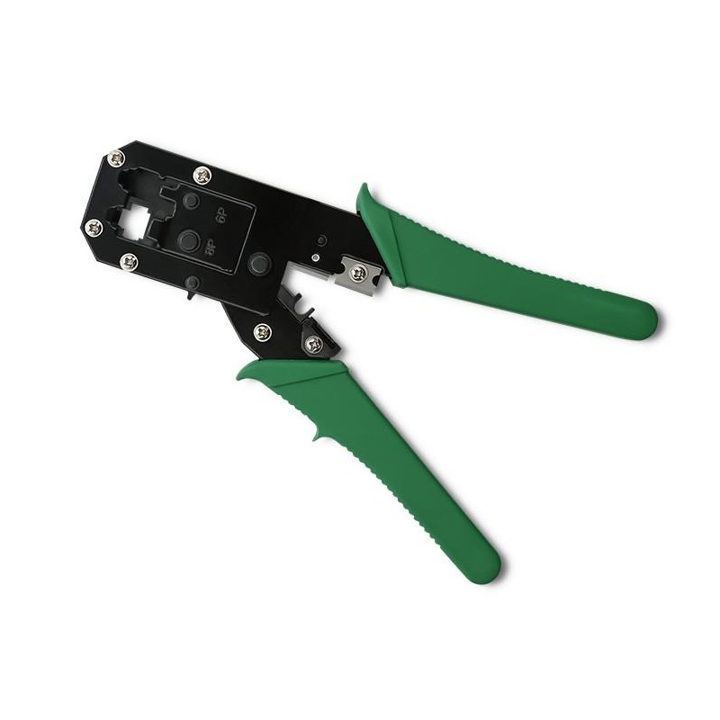 Zaciskarka Qoltec modułowa do cięcia i zaciskania kabli Ethernet 8P 6P 4P