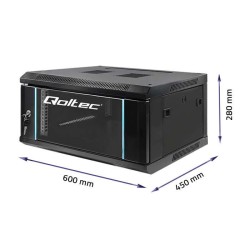 Szafa RACK Qoltec 19" | 4U | 450x600x280 | Czarna | Wisząca
