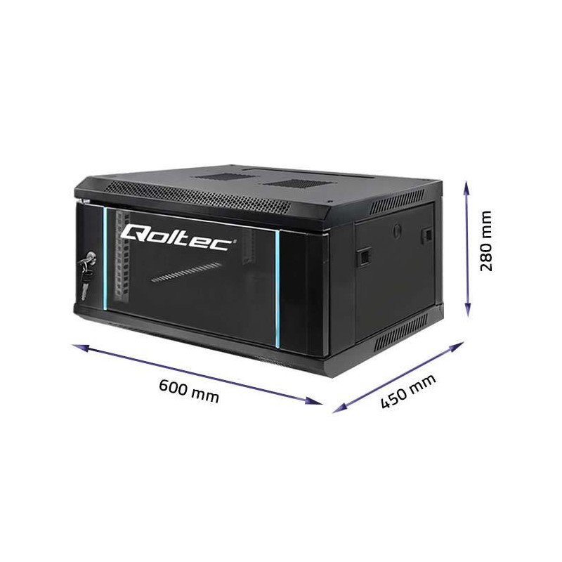 Szafa RACK Qoltec 19" | 4U | 450x600x280 | Czarna | Wisząca