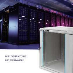 Szafa RACK Qoltec 19" | 12U | 600x635x450 | Szara | Wisząca… | PartsPC.pl