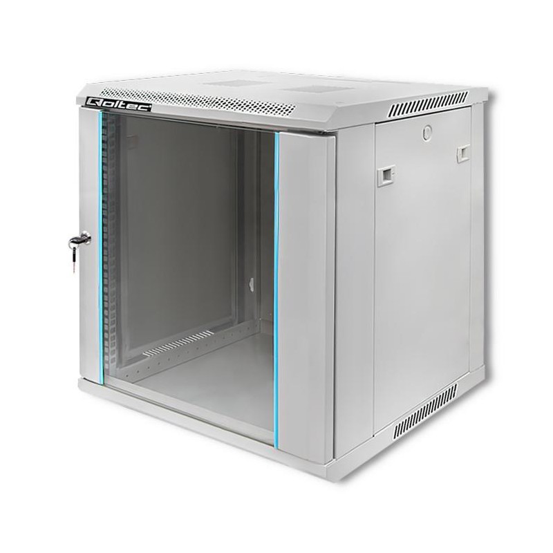 Szafa RACK Qoltec 19" | 12U | 600x635x450 | Szara | Wisząca… | PartsPC.pl