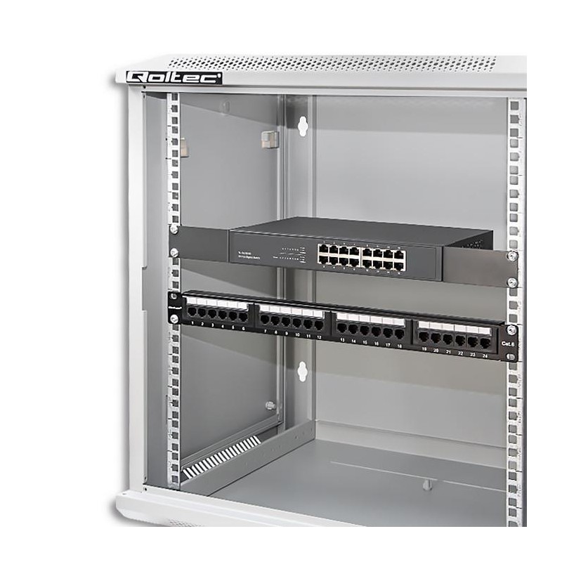 Szafa RACK Qoltec 19" | 12U | 600x635x450 | Szara | Wisząca… | PartsPC.pl