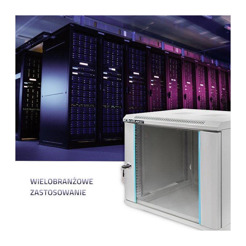 Szafa RACK Qoltec 19" | 9U | 600x600x500 | Szara | Wisząca… | PartsPC.pl