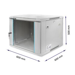 Szafa RACK Qoltec 19" | 9U | 600x600x500 | Szara | Wisząca… | PartsPC.pl