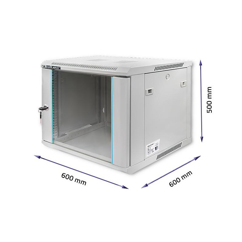 Szafa RACK Qoltec 19" | 9U | 600x600x500 | Szara | Wisząca… | PartsPC.pl