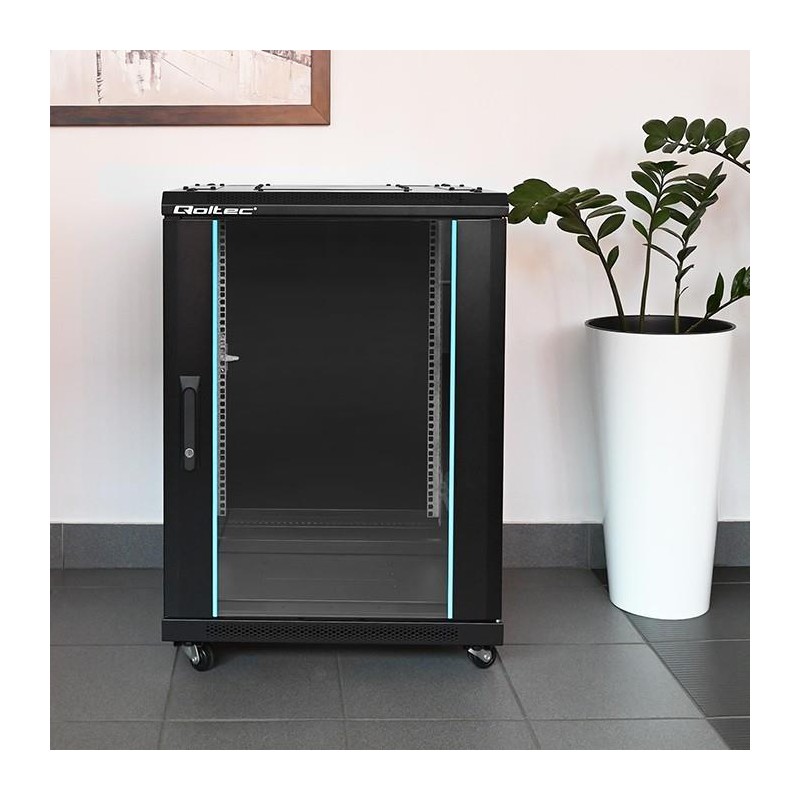 Szafa RACK Qoltec 19" | 15U | 600x600x855 | Stalowa obudowa… | PartsPC.pl