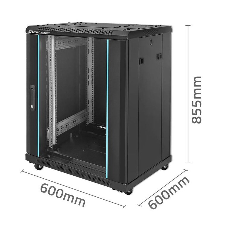Szafa RACK Qoltec 19" | 15U | 600x600x855 | Stalowa obudowa… | PartsPC.pl