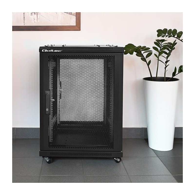 Szafa RACK Qoltec 19" | 15U | 600x600x855 | Perforowane drzw… | PartsPC.pl