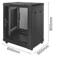 Szafa RACK Qoltec 19" | 15U | 600x600x855 | Perforowane drzw… | PartsPC.pl