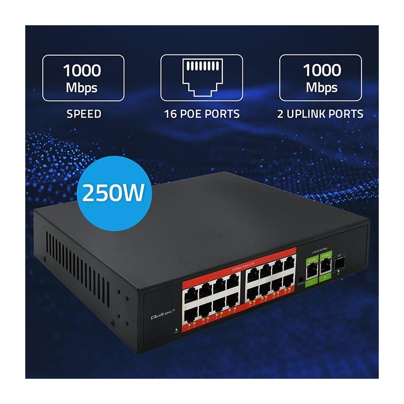 Switch niezarządzalny Qoltec przełącznik sieciowy Fast Ether… | PartsPC.pl