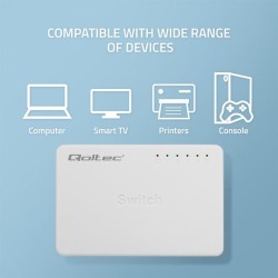 Switch niezarządzalny Qoltec przełącznik sieciowy 5 x port R… | PartsPC.pl