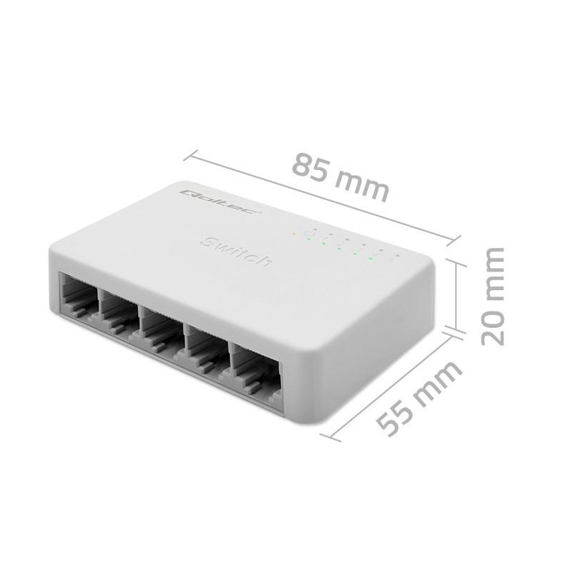 Switch niezarządzalny Qoltec przełącznik sieciowy 5 x port R… | PartsPC.pl
