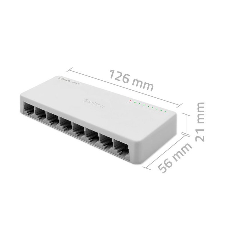 Switch niezarządzalny Qoltec przełącznik sieciowy 8 x port R… | PartsPC.pl