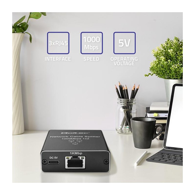Switch niezarządzalny Qoltec mini rozdzielacz splitter 1x2 p… | PartsPC.pl