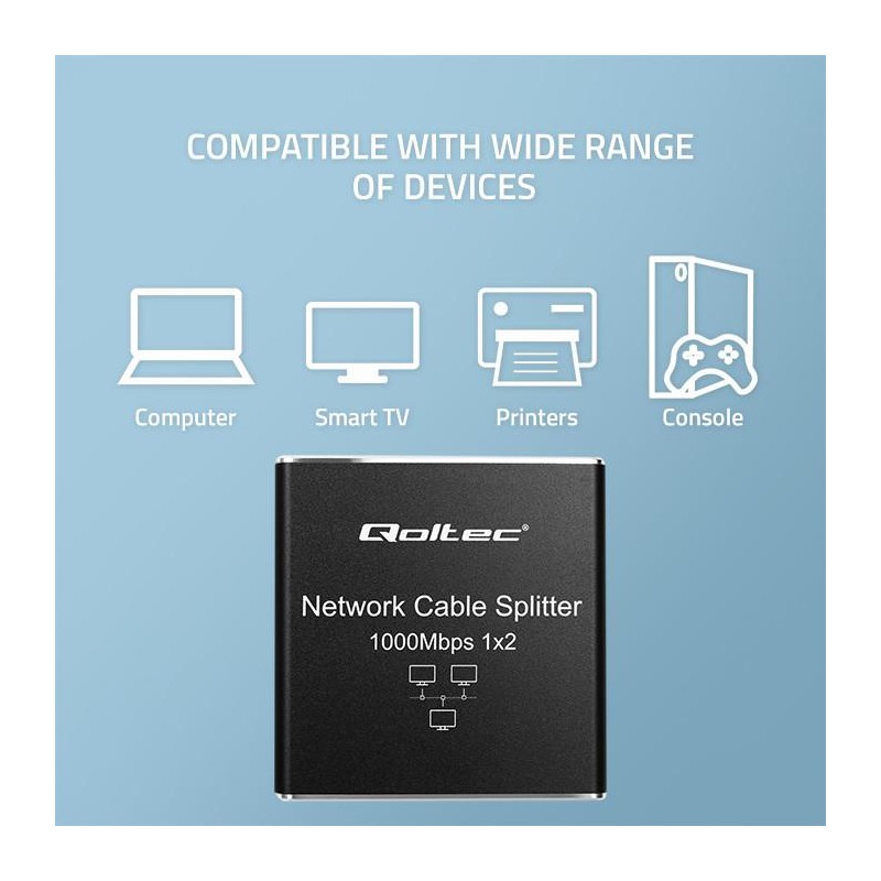 Switch niezarządzalny Qoltec mini rozdzielacz splitter 1x2 p… | PartsPC.pl