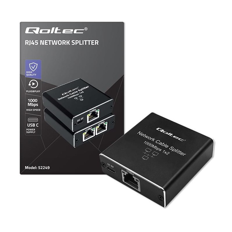Switch niezarządzalny Qoltec mini rozdzielacz splitter 1x2 p… | PartsPC.pl