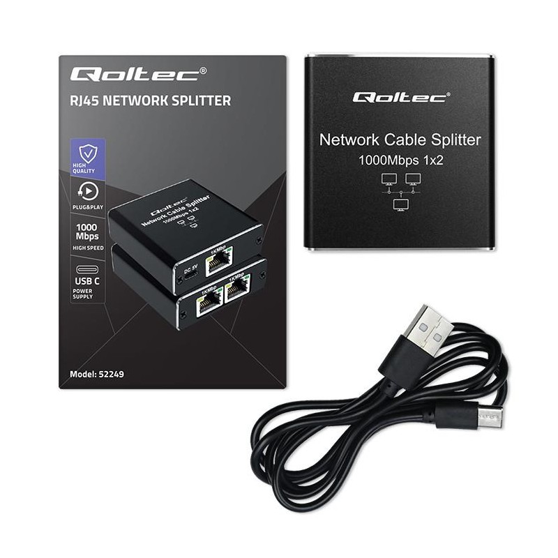 Switch niezarządzalny Qoltec mini rozdzielacz splitter 1x2 p… | PartsPC.pl