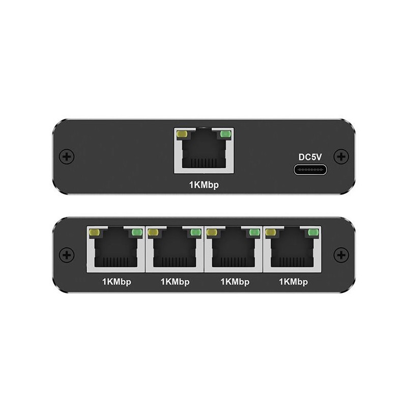 Switch niezarządzalny Qoltec mini rozdzielacz splitter 1x4 p… | PartsPC.pl