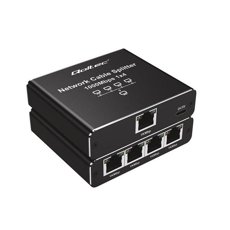 Switch niezarządzalny Qoltec mini rozdzielacz splitter 1x4 p… | PartsPC.pl