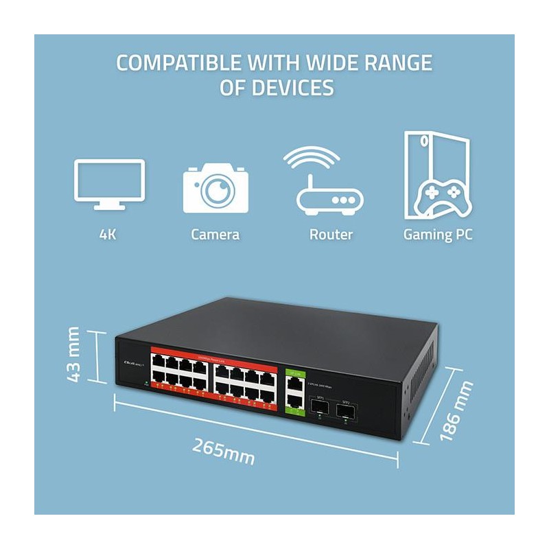 Switch niezarządzalny Qoltec przełącznik sieciowy Gigabit Et… | PartsPC.pl