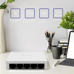 Switch niezarządzalny Qoltec przełącznik sieciowy 5 x port R… | PartsPC.pl