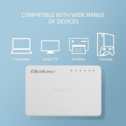 Switch niezarządzalny Qoltec przełącznik sieciowy 5 x port R… | PartsPC.pl