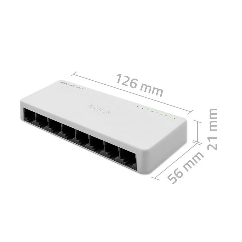 Switch niezarządzalny Qoltec przełącznik sieciowy 8 x port R… | PartsPC.pl