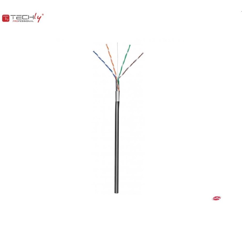 Kabel instalacyjny TechlyPro skrętka Cat5e F/UTP drut CCA zewnętrzna 305m,