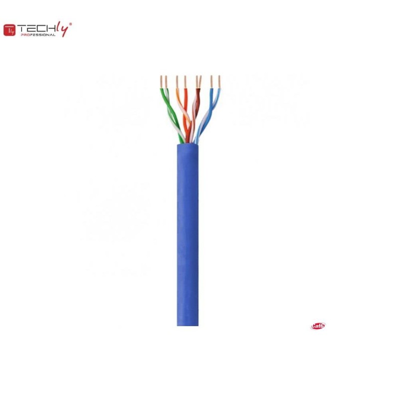 Kabel instalacyjny TechlyPro skrętka Cat6 UTP 4x2 drut CCA 305m, niebieski