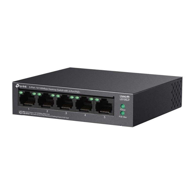 Switch niezarządzalny TP-Link LS105LP 5x100 4x PoE+ 41W | PartsPC.pl