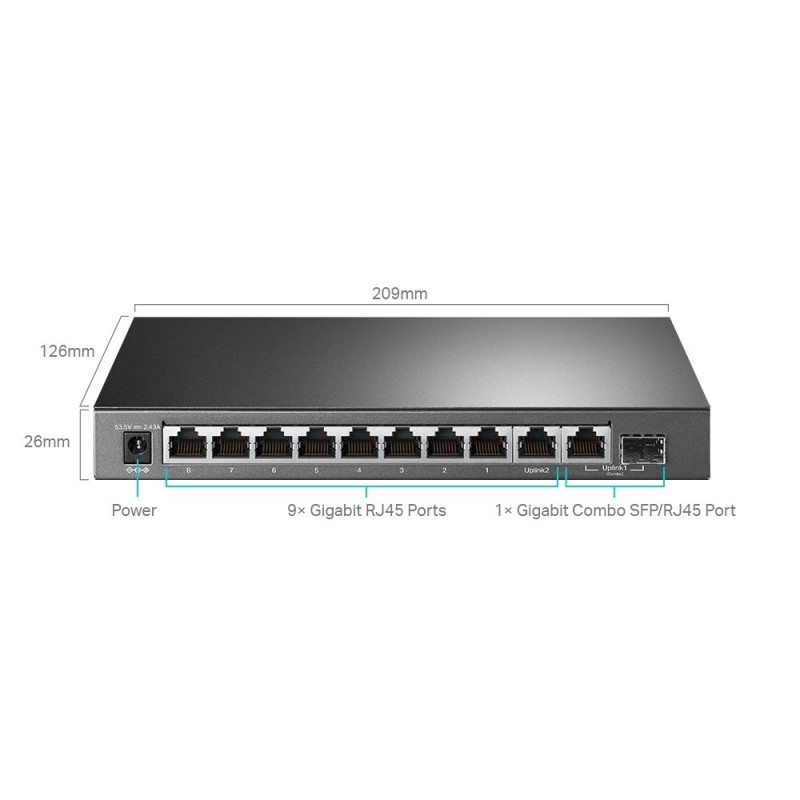 Switch zarządzalny TP-Link TL-SG1210MPE Easy Smart 9x10/100/1000 (8xPoE+),