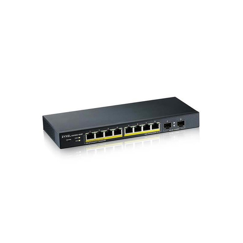Switch zarządzalny Zyxel GS1900-10HP 8x10/100/1000 2xSFP | PartsPC.pl