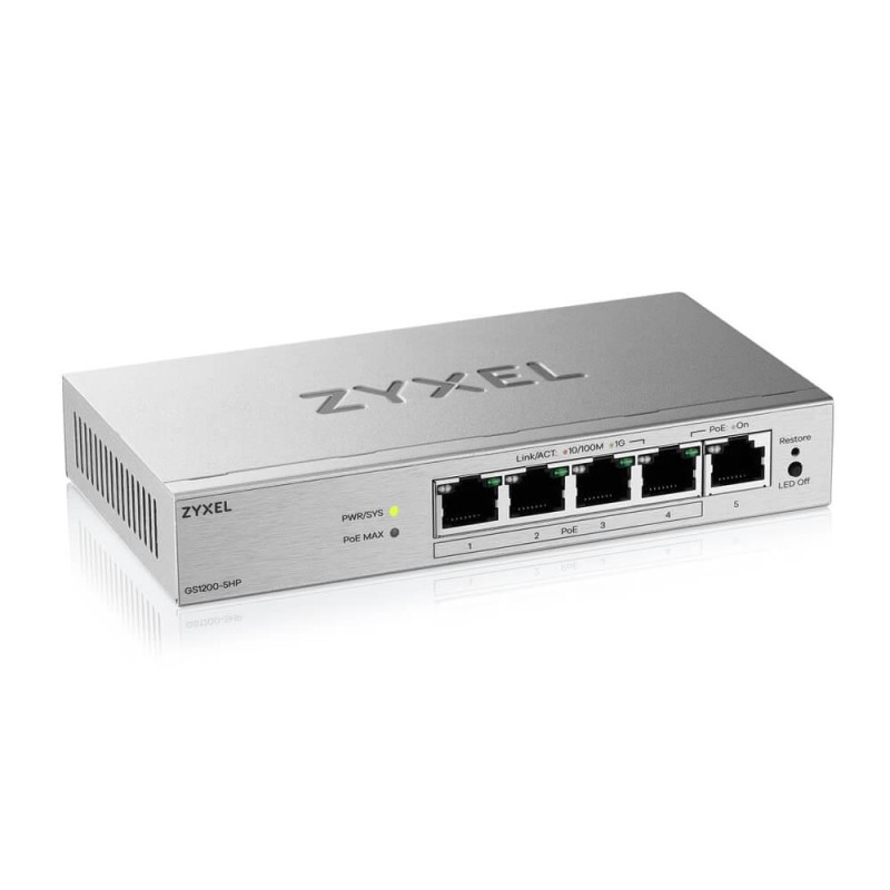 Zyxel GS1200-5HPV3-EU0101F 5-portowy switch gigabitowy zarzą… | PartsPC.pl