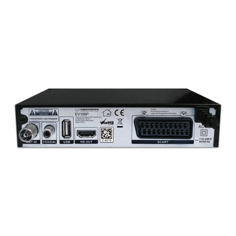Tuner cyfrowy Esperanza EV106P DVB-T/T2 H.265/HEVC | PartsPC.pl
