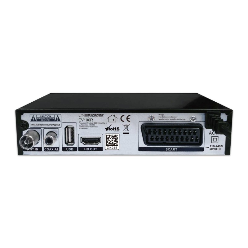 Tuner cyfrowy Esperanza EV106R DVB-T/T2 H.265/HEVC | PartsPC.pl