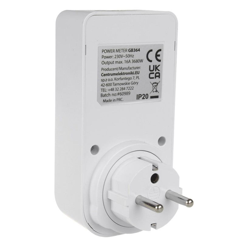 Miernik energii GreenBlue GB364 E, watomierz, typ E, 220-240V AC, 50Hz,