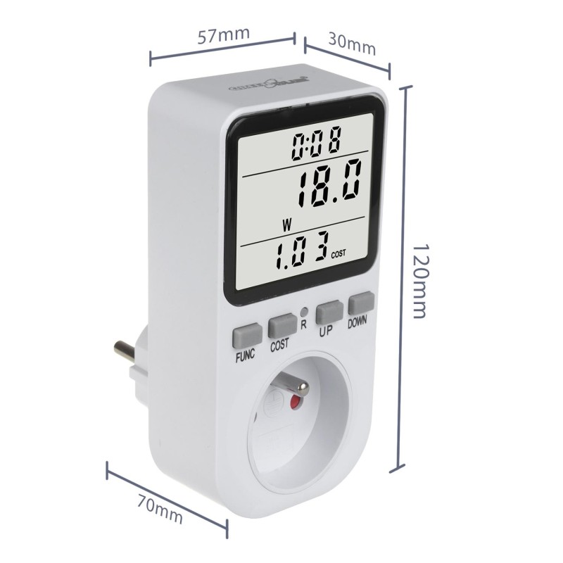 Miernik energii GreenBlue GB364 E, watomierz, typ E, 220-240V AC, 50Hz,