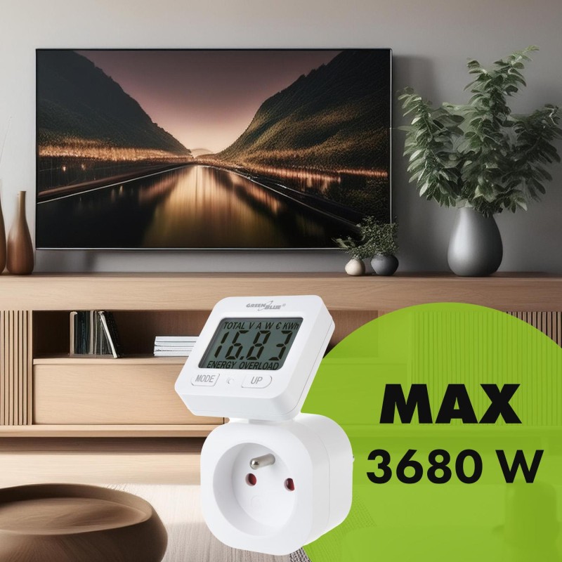 Miernik energii GreenBlue, watomierz, 16A, max. 3680W,... | PartsPC.pl