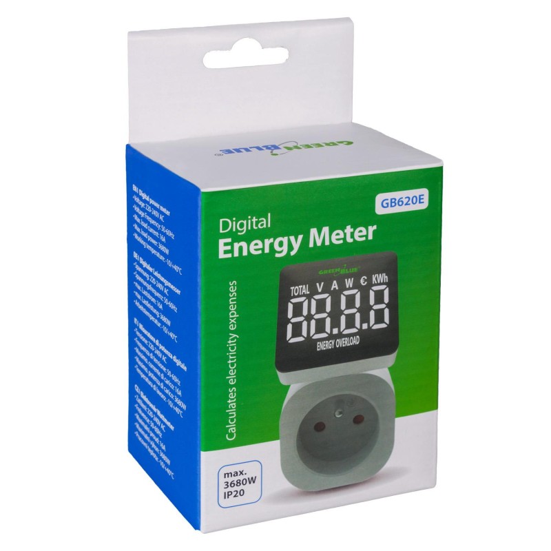 Miernik energii GreenBlue, watomierz, 16A, max. 3680W,... | PartsPC.pl