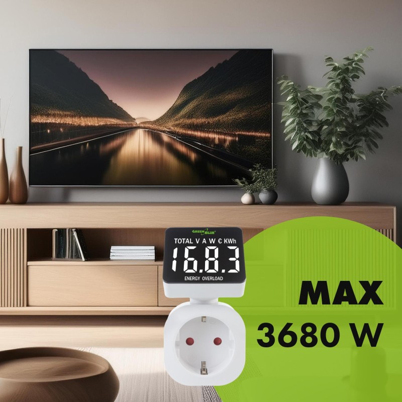 Miernik energii GreenBlue, watomierz, 16A, max. 3680W,... | PartsPC.pl
