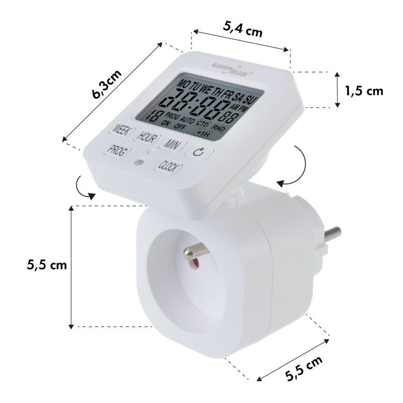 Włącznik czasowy - timer cyfrowy GreenBlue, max. obcią... | PartsPC.pl