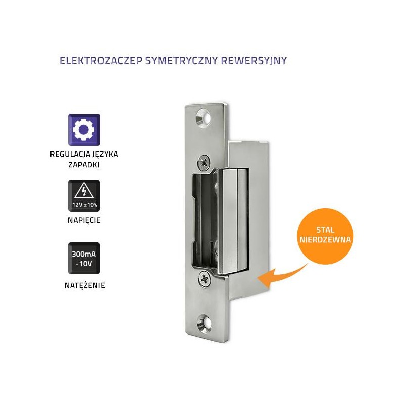 Elektrozaczep Qoltec symetryczny rewersyjny | 300mA | 12V | PartsPC.pl