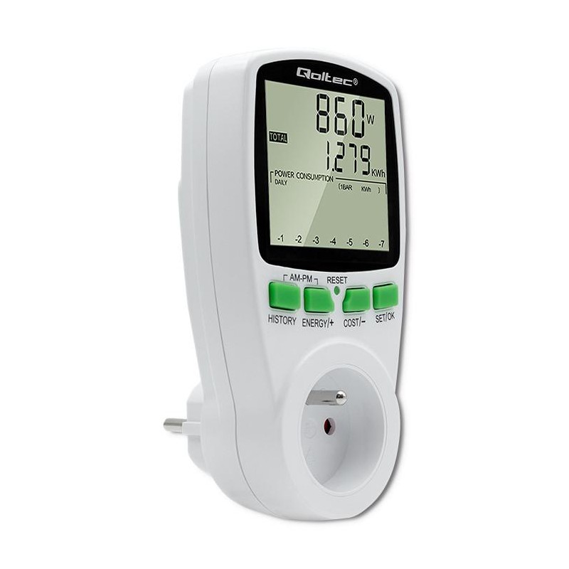 Watomierz Qoltec Licznik zużycia energii PM0627 z... | PartsPC.pl