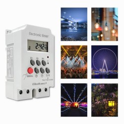 Programator czasowy Qoltec elektroniczny PC0629 na szynę DIN| LCD