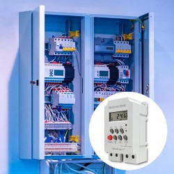 Programator czasowy Qoltec elektroniczny PC0629 na szynę DIN| LCD