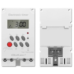 Programator czasowy Qoltec elektroniczny PC0629 na szynę DIN| LCD