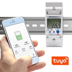 Miernik zużycia energii Qoltec na szynę DIN | jednofazowy elektroniczny