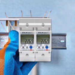 Miernik zużycia energii Qoltec na szynę DIN | jednofazowy elektroniczny
