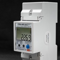 Miernik zużycia energii Qoltec na szynę DIN | jednofazowy elektroniczny
